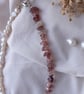 Sterling Silver Strawberry Quartz Gemstone & Freshwater Pearl Necklace - Image 4