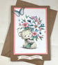 Bear with flower bouquet birthday card - Image 3