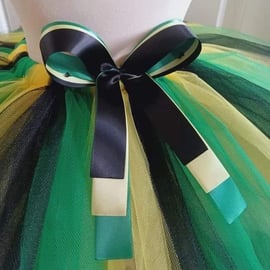 Jamaican Theme Tutu Skirt - Ages From 0-6 Months to 6-7 Years UK