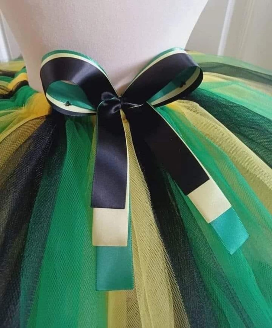 Jamaican Theme Tutu Skirt - Ages From 0-6 Months to 6-7 Years UK