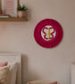 "Ntombi 3" Pink & Off White Macrame Wall Hanging Fibre Mandala Art - Image 1
