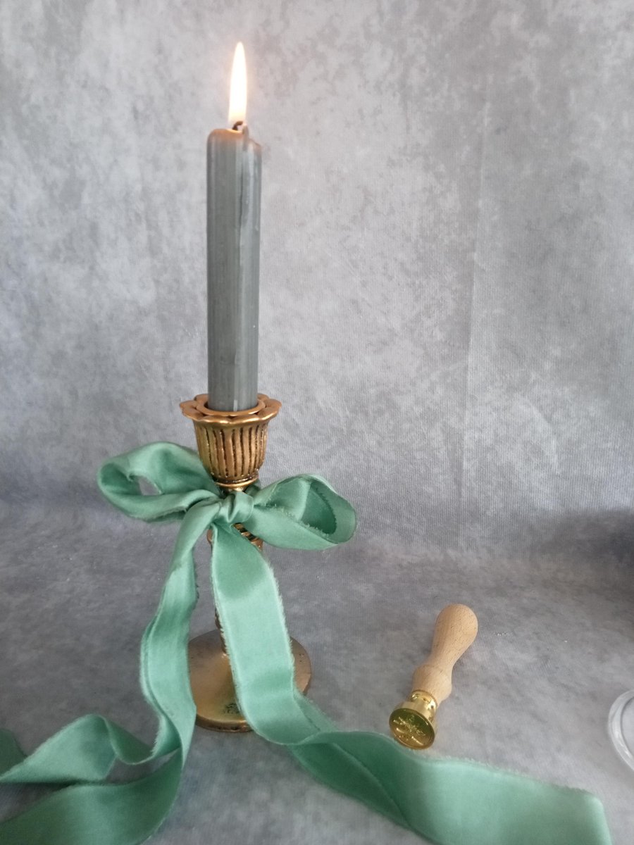 Hand Dyed Leaf Green Silk Ribbon: Bridal Bouquet Ribbon, Stationery, Cake Decor