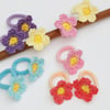 Flower Hair Bands Girls Children Toddlers Pair of Handmade Crochet Hair Bobbles