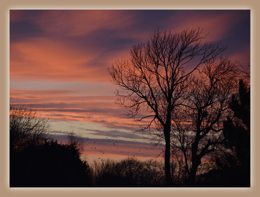 Sunset on The Fens Photo Card A5