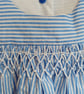 Smocked blue striped girls dress - Image 3