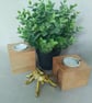 Set of 2 Wooden Tealight Holders - Upcycled Smooth Reclaimed Pallet Blocks - Image 10