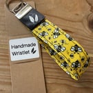 Bee Print Handmade Wristlet