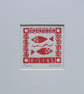 Pisces,Red Fish Mini Linocut, Original Lino Print by Giuliana Lazzerini - Image 2