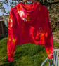 Tie dye cropped long sleeve zip hoodie (L) - Image 4