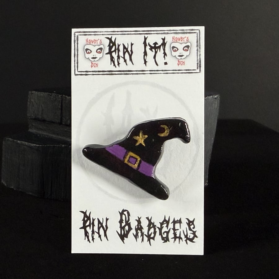 Pin It! Witches Hat Cold Porcelain Pin Badge 