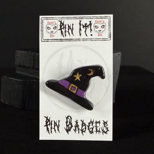 Pin It! Witches Hat Cold Porcelain Pin Badge 