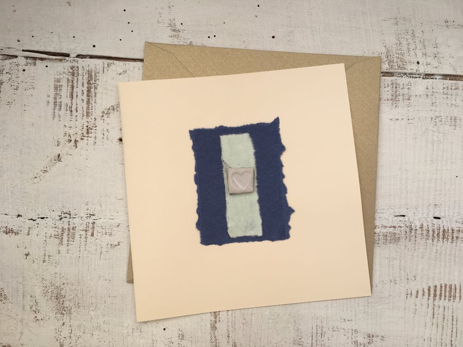 Handmade bespoke Gift card, one off design, blank greetings card
