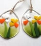 Fused Glass Daffodil Suncatcher: Easter Egg Decoration - Image 2