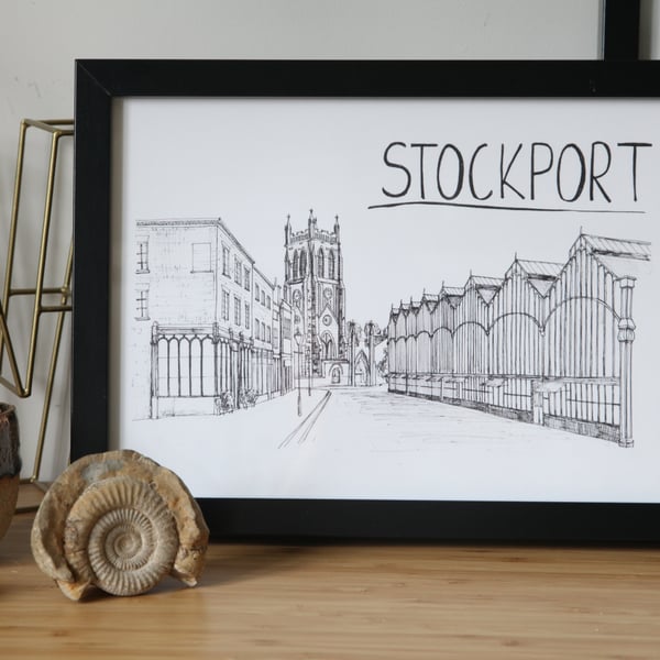 Stockport Skyline Print