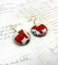 Baby Highland Cows statement fabric button earrings - Image 5