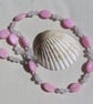 Rose Quartz Crystal Gemstone Beaded Statement Necklace "Rosalie"