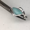 Welsh Handmade Light Teal Blue Sea Glass & Silver Ring Size M