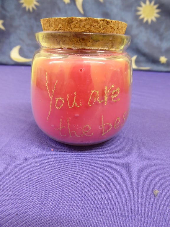 Hand Engraved You are the best Soy Wax Candle