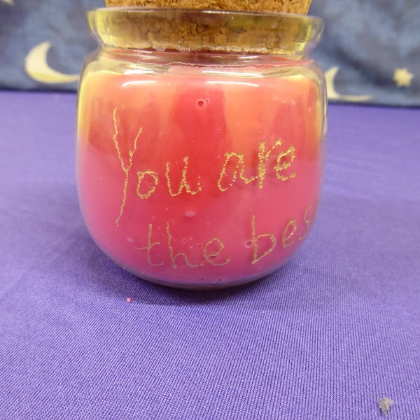Hand Engraved You are the best Soy Wax Candle
