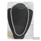 Navy and white polka dot kumihimo beaded necklace 
