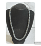 Navy and white polka dot kumihimo beaded necklace 