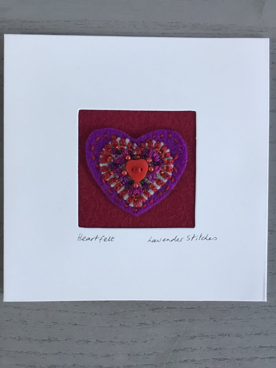 Embroidered Heartfelt Card