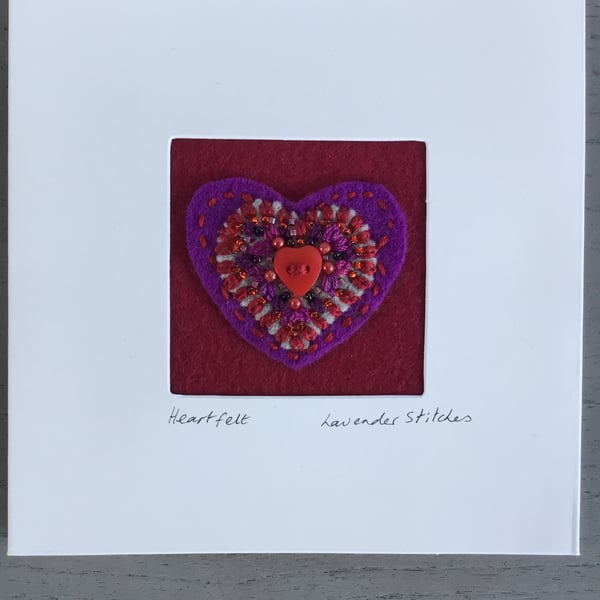 Embroidered Heartfelt Card