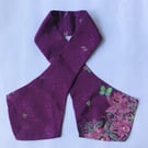 Cravat Purple Floral and Butterfly Silky Fabric Hair Band Tie Retro Style