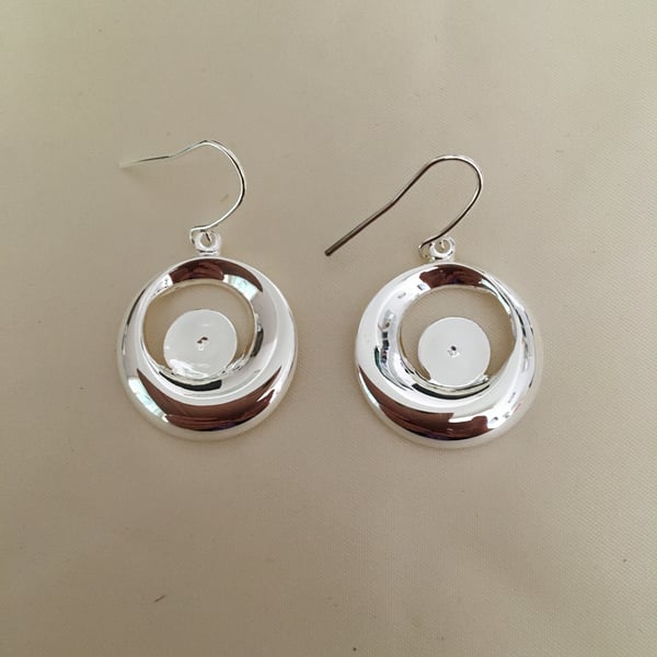 Round Swirl Drop Earring Setting - E21