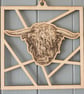 Laser Cut Highland cow Image Hanging Decorative Wall Art Plaque