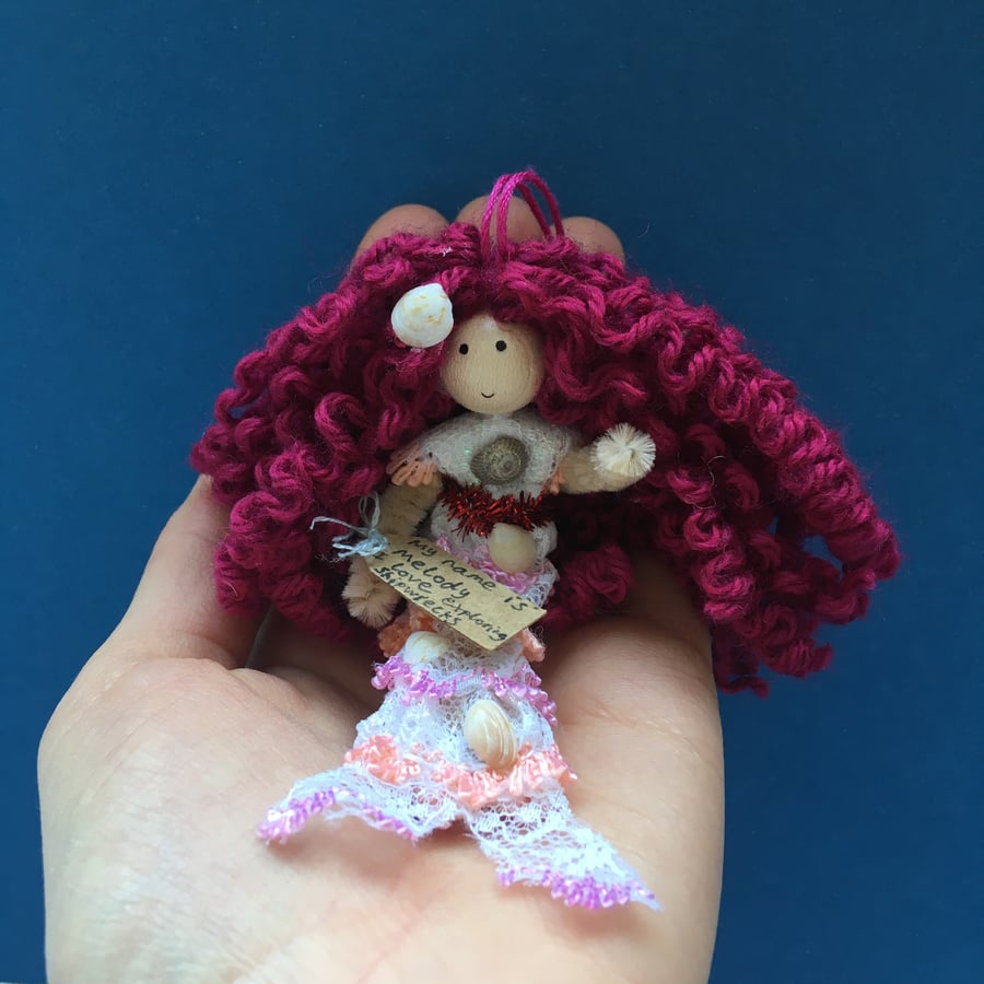 Mermaid Doll Hanging Decoration, Pink, Melody, Sea Themed Mermaid Gift