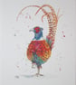 Colourful Pheasant Print. Mounted - Image 3