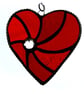 Red Swirl Heart Stained Glass Suncatcher Ruby Wedding  - Image 4