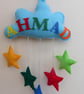 Personalised Cloud - Rainbow Heart  Door hanger - Banner - Image 2