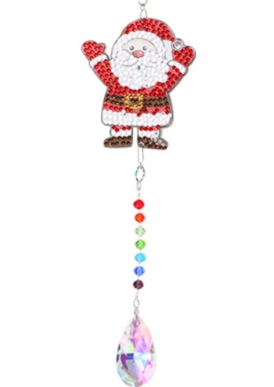 5D DIY Cute Santa Hanging Chime Diamond Painting Kit Crystal Embroidery Rhinesto