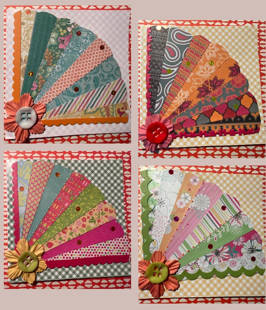 Hand crafted Greetings card  - fans