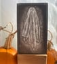 Spooky Ghost panel glass painted  tea light holder 