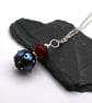 red and silver spot glass pendant necklace