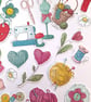 Craft and Hobby themed die cuts, ephemera card topper embellishments - Image 1