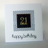 Black and gold 21st Birthday card