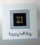 Black and gold 21st Birthday card - Image 1