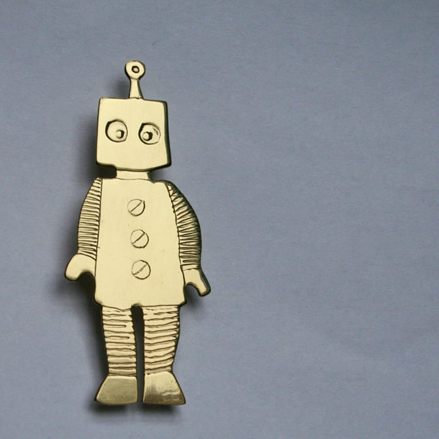 Robot brooch, small with 3 screws
