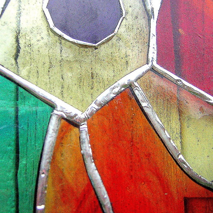 Stained glass and driftwood fish