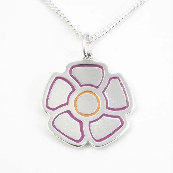 Flower Pendant (Large), Handmade from Sterling Silver