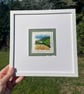 Poppy field landscape hand embroidered 'mini art' keepsake card (embroidery art) - Image 1