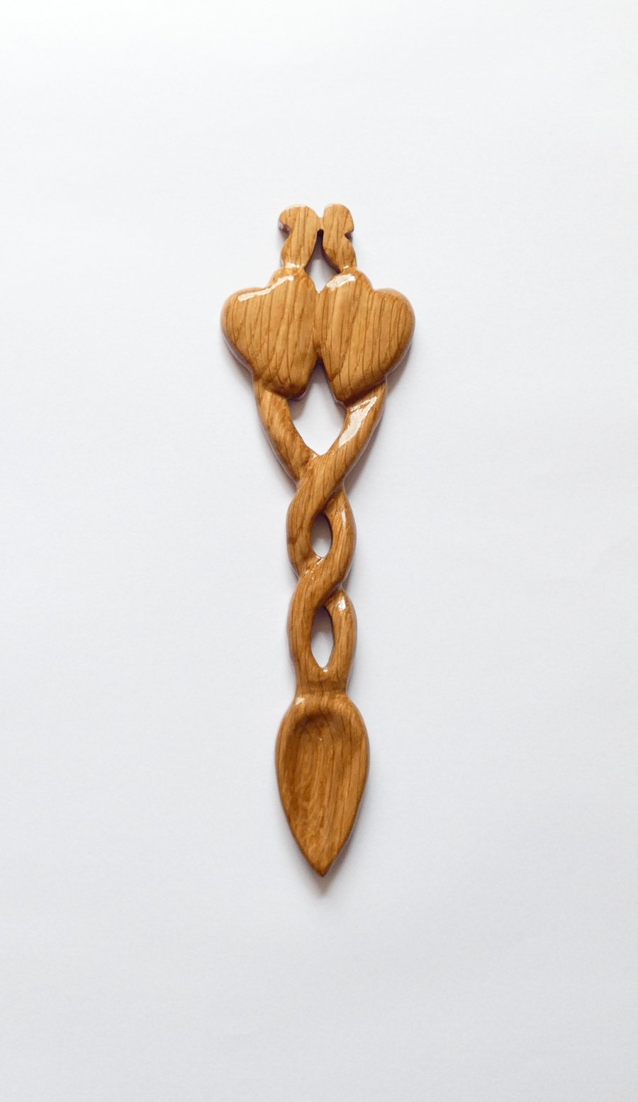 Welsh Love Spoon Handcrafted from Oak 