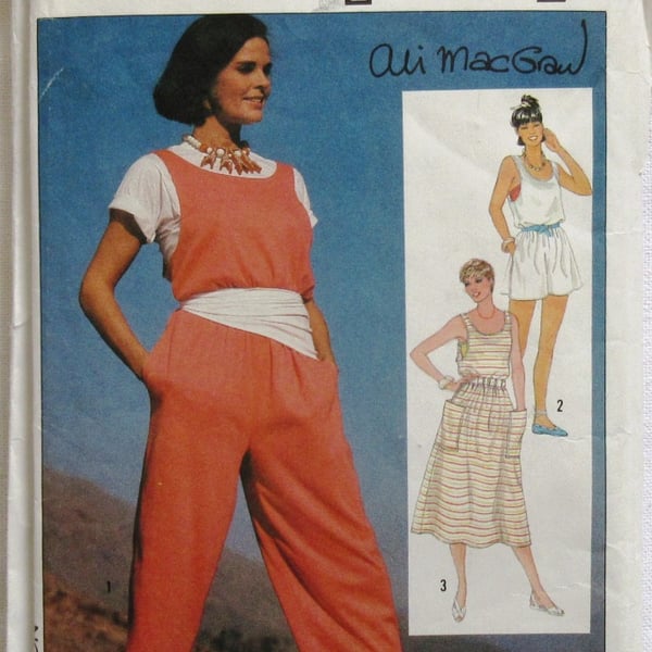A sewing pattern for a misses' jumper, jumpsuit, romper and tube top 