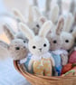 Easter Bunny, miniature rabbit doll, yellow outfit - Image 6
