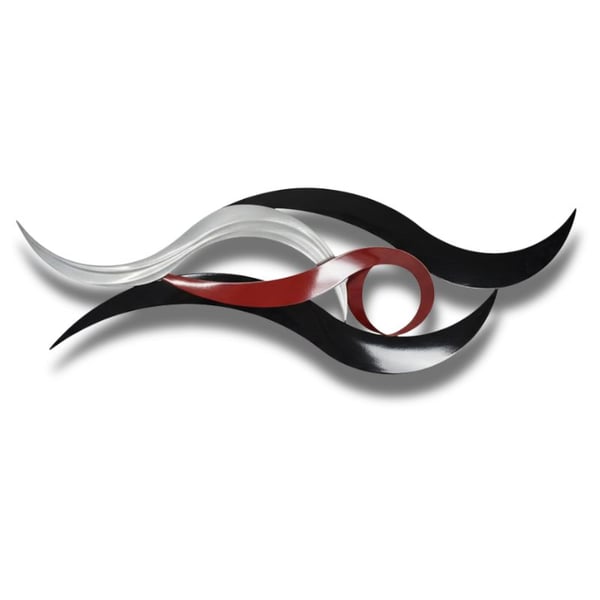 Modern Red Abstract Metal Art – Unique Handmade Statement Piece