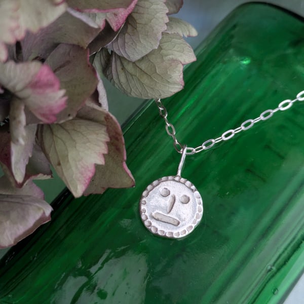 Silver folk necklace 